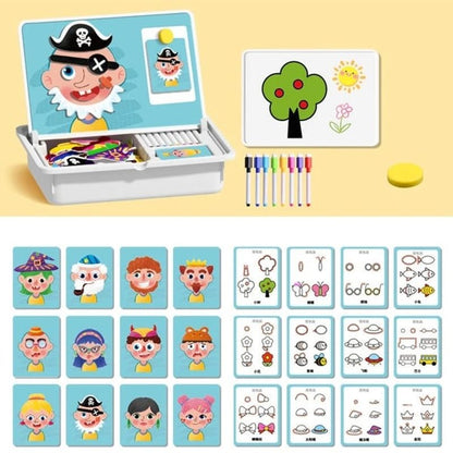 Magnetic Puzzles Face Dress Up Travel Game Double Side